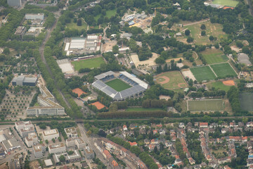 Carl Benz football stadium in Mannheim in Germany seen from above