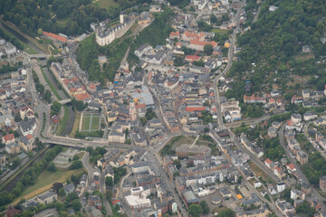 Fototapeta premium City of Greiz in Germany seen from above