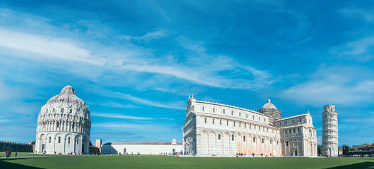 Pisa tower and cathedral italian touristic destination