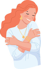 Happy young woman. Laughing joyful person character