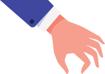 Grabbing hand gesture. Human arm with pinching fingers