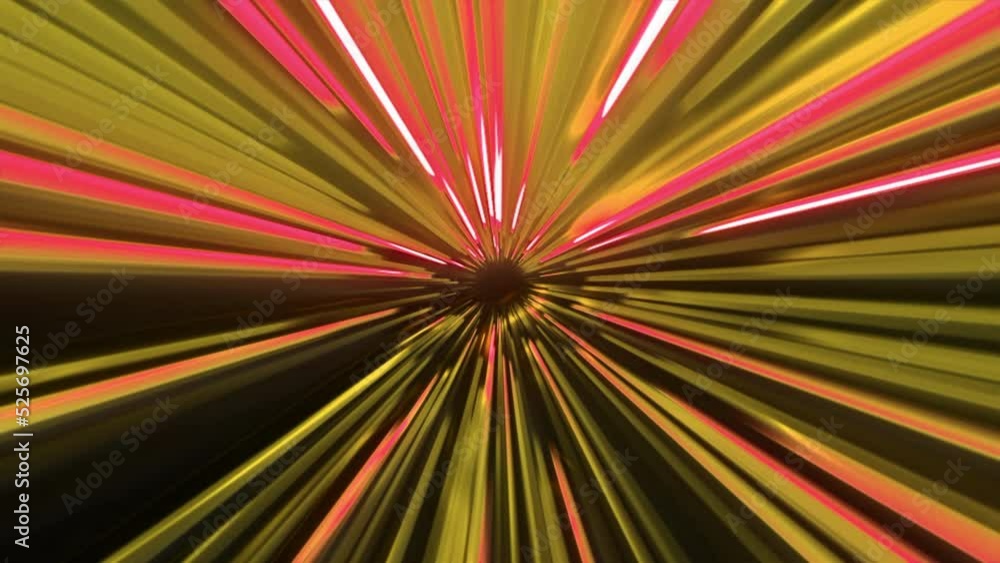 Poster bright tunnel with neon lines. motion. cyber tunnel with high-speed lines. bright neon tunnel with s