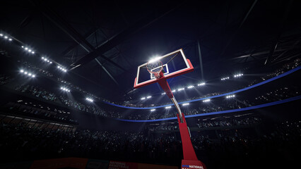 Basketball Arena with people crowds 3d render High quality 4k photo © AStakhiv