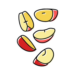 apple slice food cut color icon vector illustration