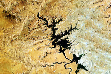 Dry climate, drought from space. Elements of this image furnished by NASA