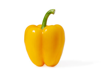 Yellow pepper on white background