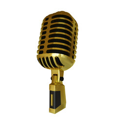 Fototapeta premium 3D Gold Microphone Element