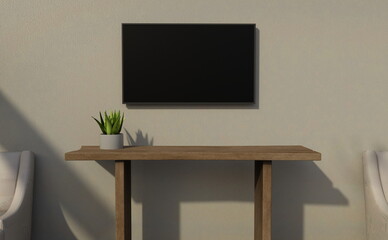 TV on a Wall in a Modern Bedroom