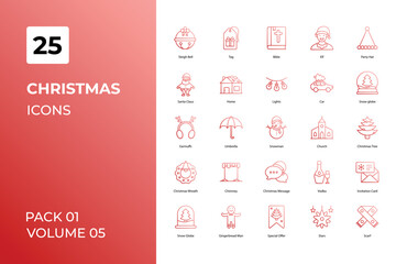 Fototapeta na wymiar Christmas icons collection. Set contains such Icons as banners, bow, candy, celebration, Christmas, and more 