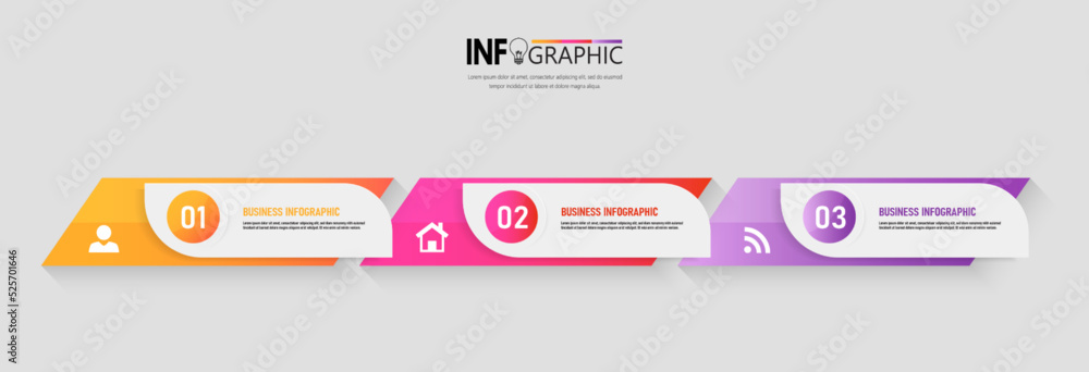Aufkleber presentation business infographic template vector.