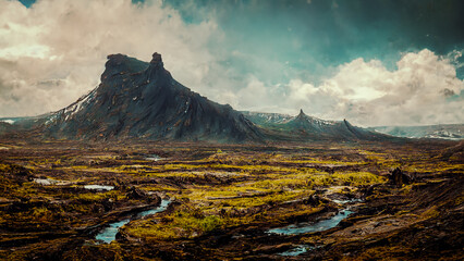 Futuristic Icelandic Landscape