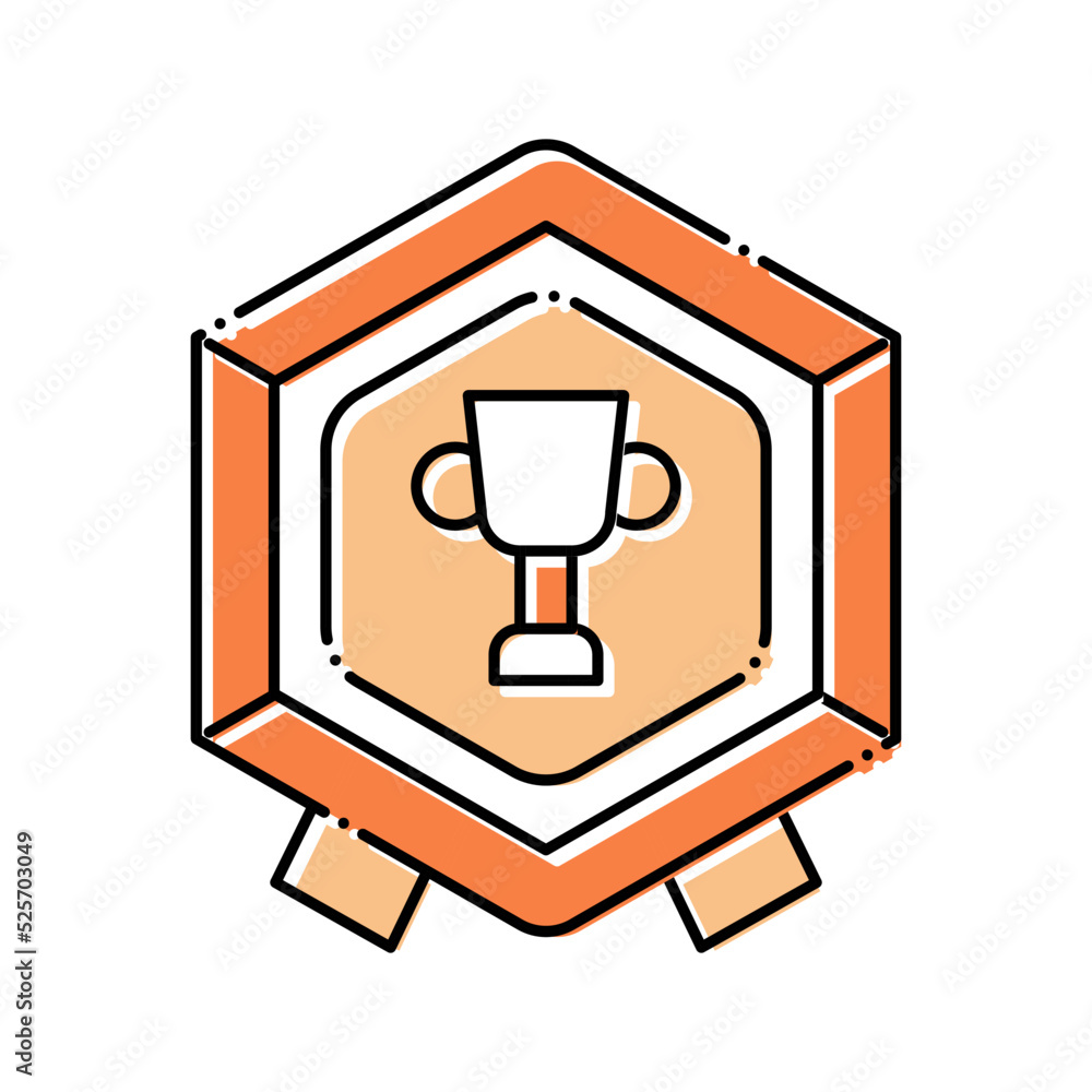 Poster gaming medallion color icon vector illustration