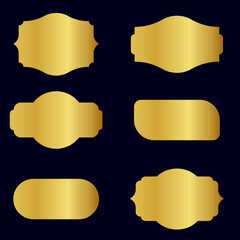 set of golden labels banner design vector illustration
