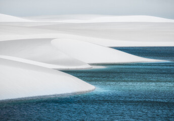  white sand dunes of Lencois Maranhenses with blue water pools