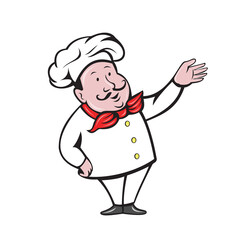 French Chef Welcome Greeting Cartoon