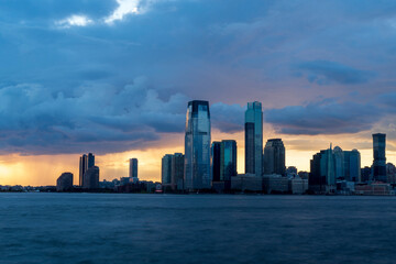 Fototapeta premium beautiful sunset time in Manhattan downtown