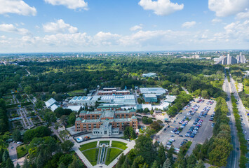 Aerial view of Montreal Botanical Garden in summer