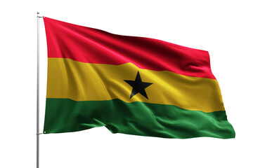 flag real realistic fabric flying wave shine country nation national pole hd transparent png GHANA