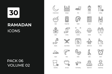 Ramadan icons collection. Set contains such Icons as adha, allah, arabic, celebration, culture, more 