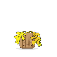 Sad wilted houseplant on white background