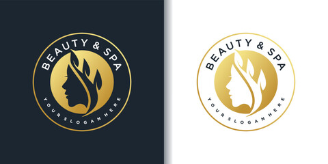 Luxury beauty spa woman logo design template with modern emblem style Premium Vektor part 1