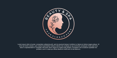 Luxury beauty spa woman logo design template with modern emblem style Premium Vektor part 4