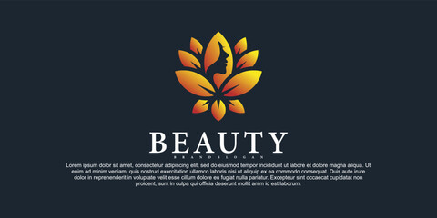 Fototapeta na wymiar Luxury lotus flower beauty salon logo design Premium Vektor Part 1