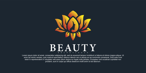 Luxury lotus flower beauty salon logo design Premium Vektor Part 2