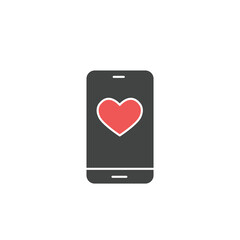 Mobile phone with heart icons  symbol vector elements for infographic web
