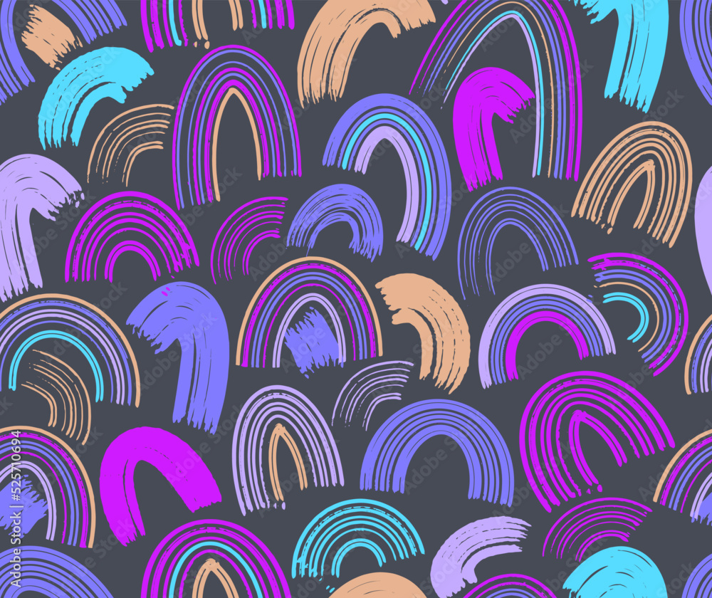 Poster abstract rainbow vector seamless pattern for textile design.