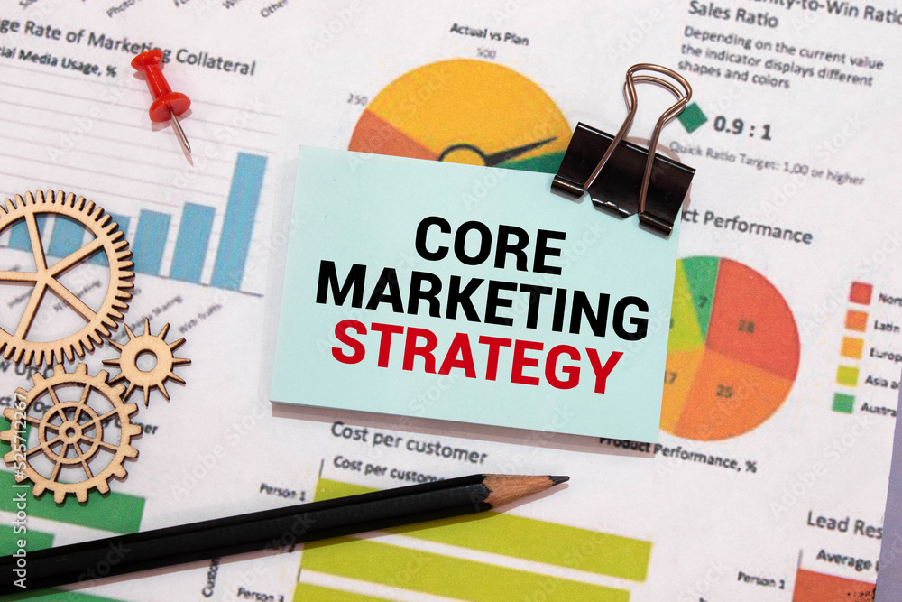 Poster core value text concept write on notebook