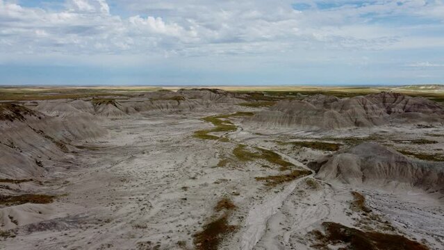 Aerial view of sand hills and grasslands in north western Nebraska 