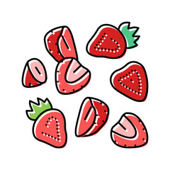 strawberry composition color icon vector illustration