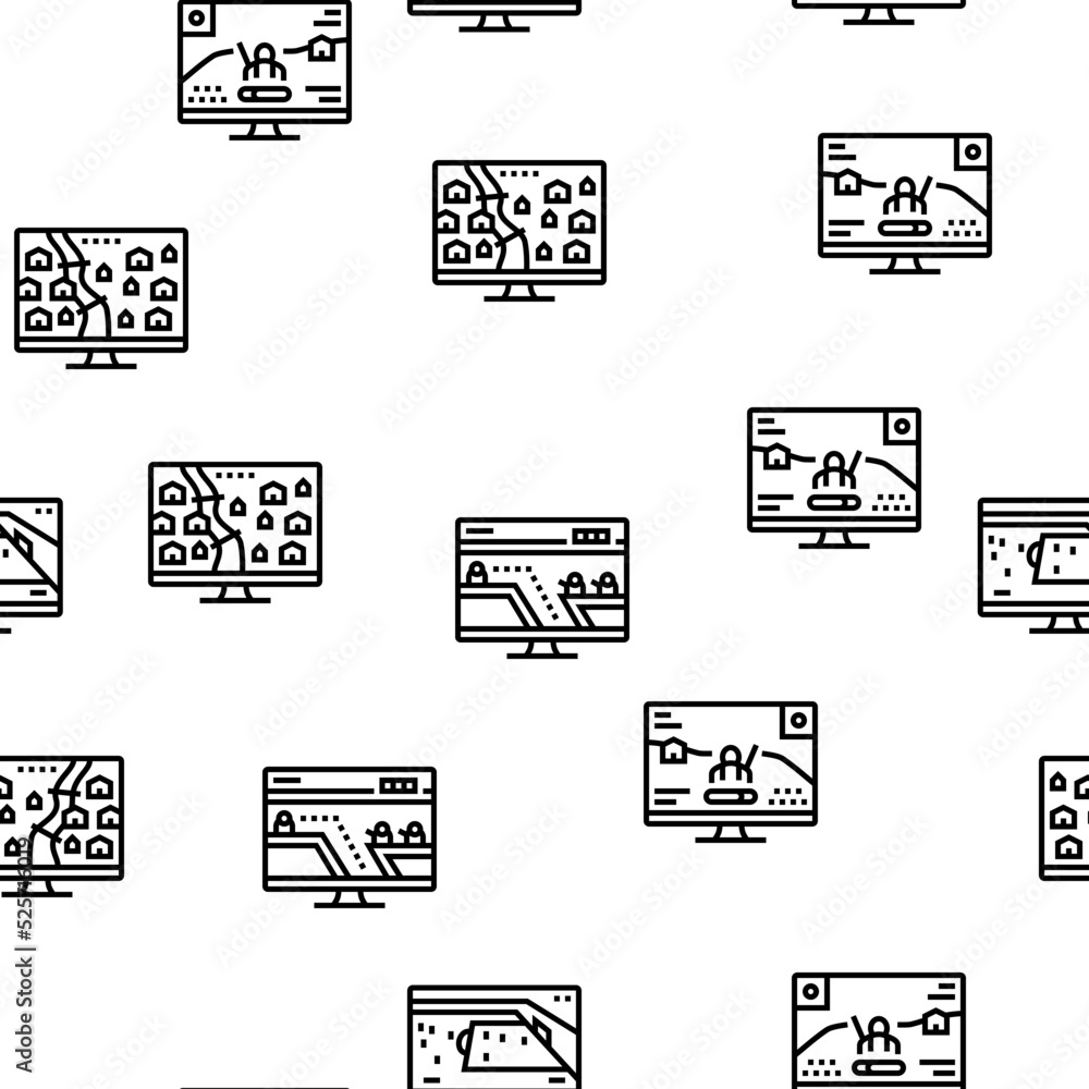Poster video game electronic and device vector seamless pattern