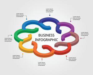 step chart template for infographic for presentation for 8 element