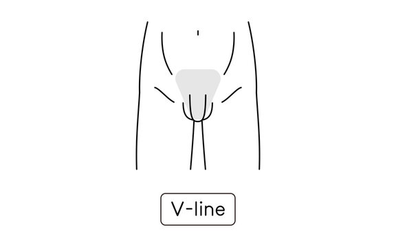 Men's Hair Removal, V-Line, naked body