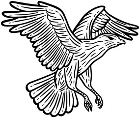 Fototapeta na wymiar Eagle Bird Hand Drawn illustration