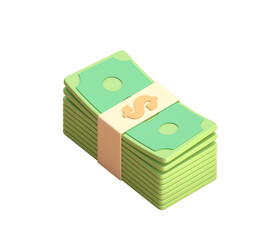 3D banknotes. 3D render