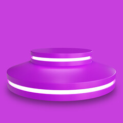 Futuristic 3D Neon Purple Podium