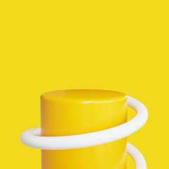 Realistic 3D Orange Podium with Spiral