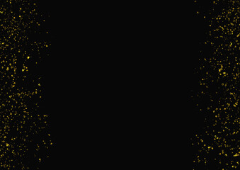 黒地に左右のキラキラ金色ラメの背景素材