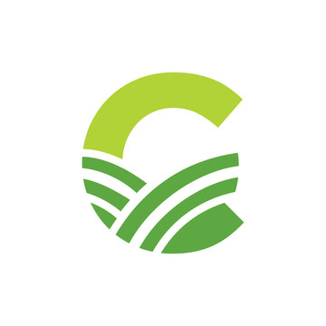 Letter C Agriculture Logo. Agro Farm Logo Based on Alphabet for Bakery, Bread, Cake, Cafe, Pastry, Home Industries Business Identity