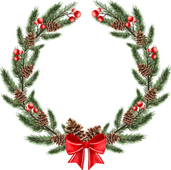 Fototapeta na wymiar Christmas wreath illustration