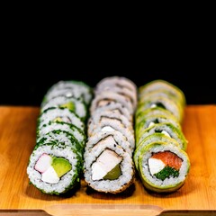 sushi rolls on a plate