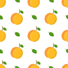 Apricot pattern in flat style on white background