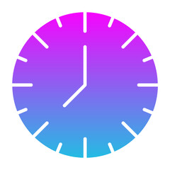 Clock Glyph Gradient Icon