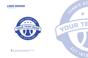 Tennis Badge Logo, Sport Team Identity. Tennis tournament design template, E-Sport badge vector illustration