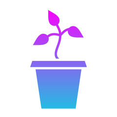 Plant Glyph Gradient Icon