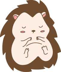 Cute Christmas Porcupine, Autumn or Fall Animal, illustration