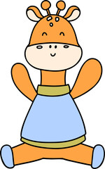 Cute Christmas Giraffe, Autumn or Fall Animal, illustration